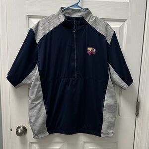 Antigua Navy and Gray Quarter-Zip Jacket Short Sleeves Western Nebraska Pioneers